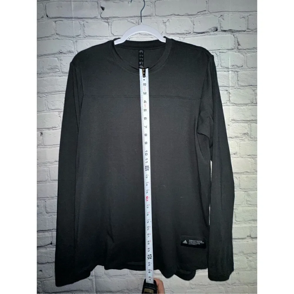 Adidas Men’s Small Black Aeroready Long Sleeve Shirt Tee Cotton Blend Activewear